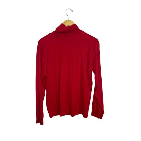 Vintage Red Turtleneck XL Long-Sleeve Union Made Classic 70s 80s Normcore Unisex - Picture 4 of 4